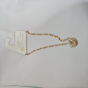 A New Day Toggle and Link Resin Ring Chain Necklace Brown/Gold NWT